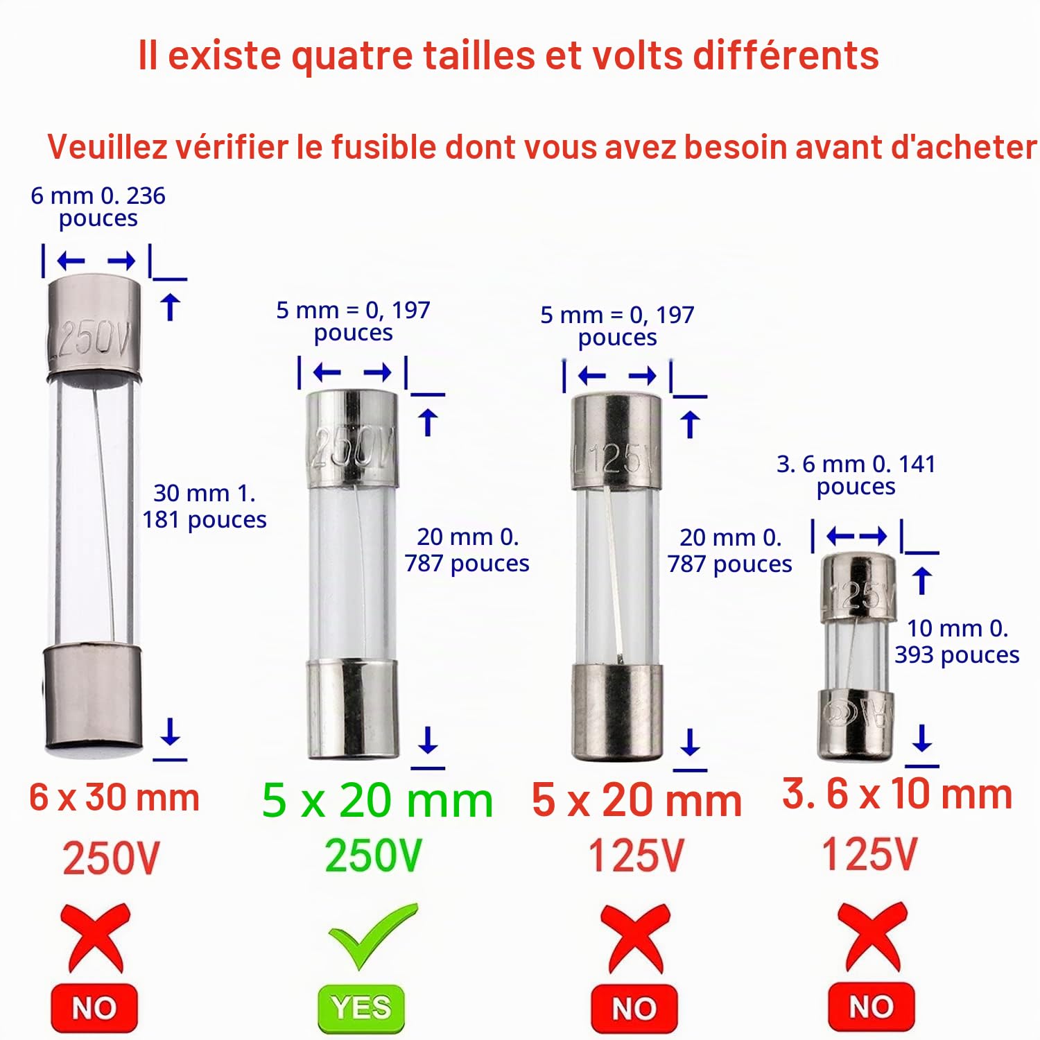 BOJACK F2AL250V 5x20mm 2A 250V Fast Blow Fuses 2 Amp 250 Volt 0.2